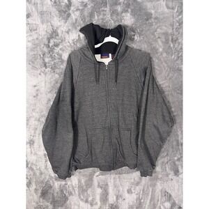 Sierra Pacific Mens Large Charcoal Gray Thermal Lined Full Zip Hoodie Sweatshirt